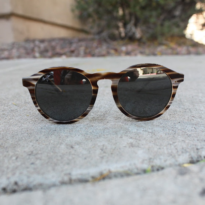 Maui Jim | Pineapple Brown Grey Striped Acetate Sunglasses Polarized Mj 784-14d